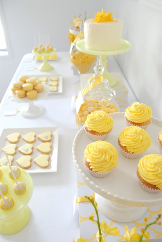 pineapple cupcakes and dessert for baby shower party