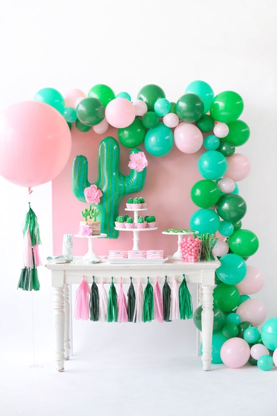 cactus theme decoration for baby shower party