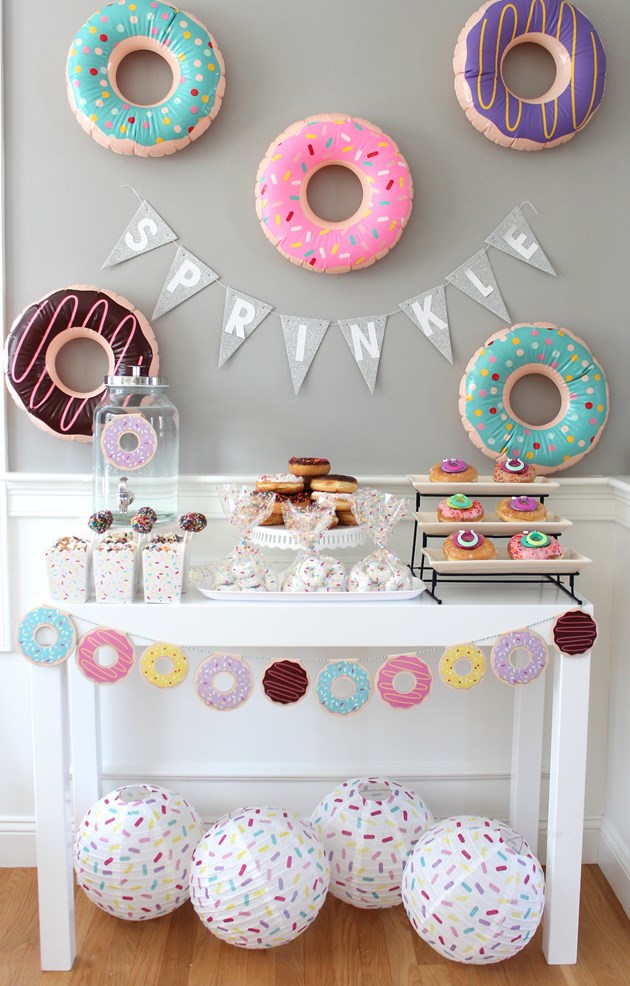 dessert table doughnut theme for baby shower
