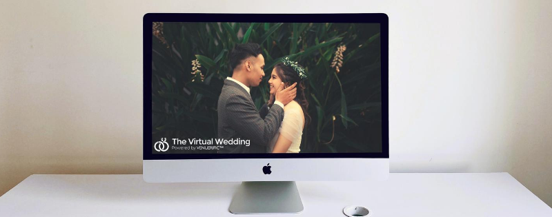 couples wedding on screen