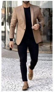 men in brown outerwear and black outfit