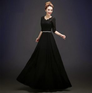 lady in a black dress