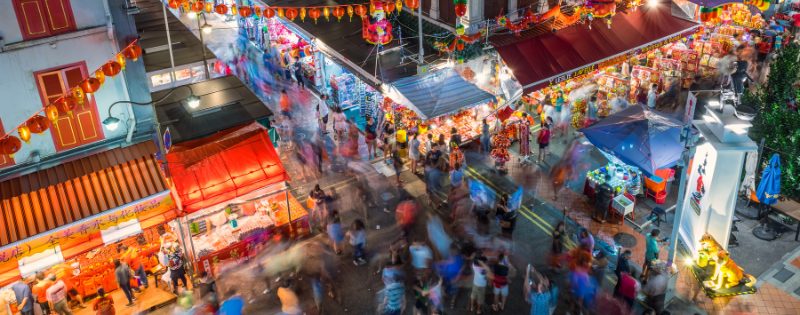 Aerial view of birthday party venues Chinatown SG