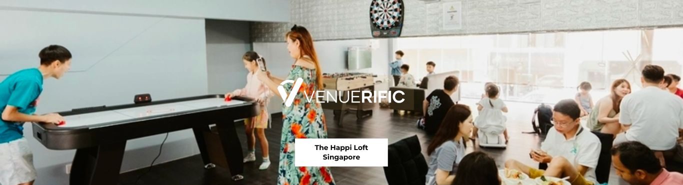 Happi LoftPeople playing in a gameroom of a top event space Singapore